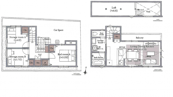 新宿区西落合、土地の建築プラン例画像です