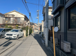 北区田端、土地の前面道路を含む現地写真画像です