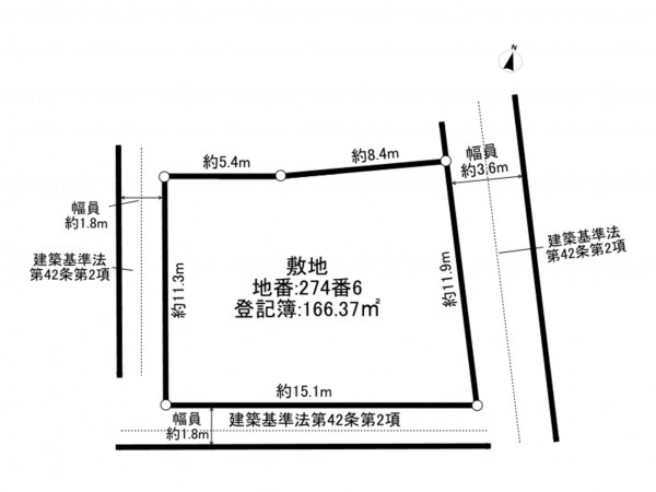北区田端、土地の間取り画像です