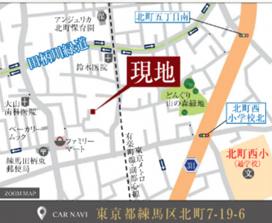 練馬区北町、土地の地図画像です