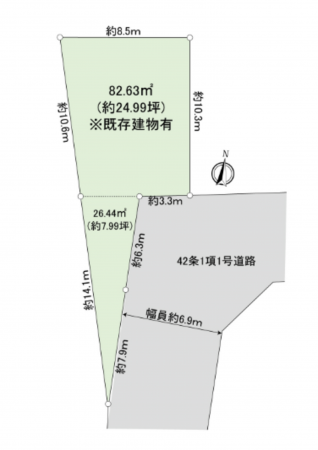 新宿区南元町、土地の間取り画像です