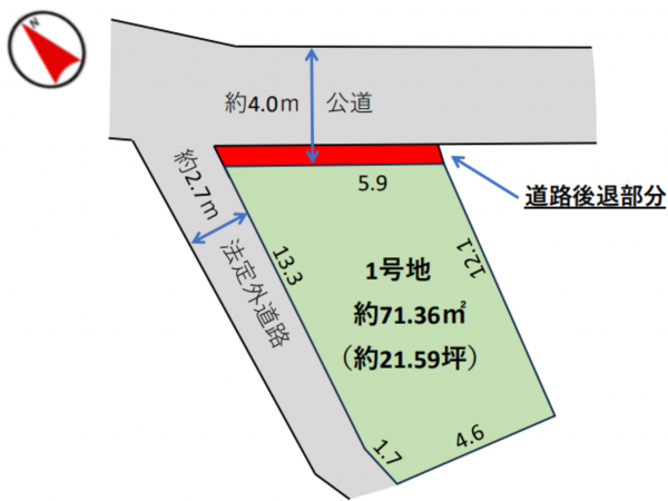 北区神谷、土地の間取り画像です