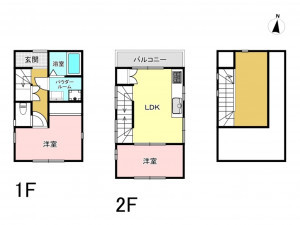 練馬区田柄、中古一戸建ての間取り画像です