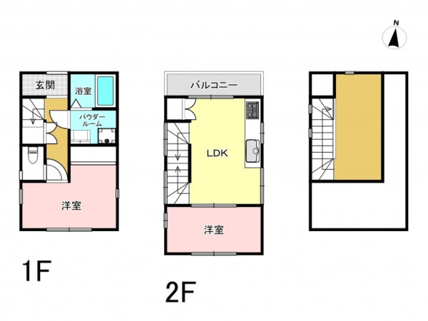 練馬区田柄、中古一戸建ての間取り画像です