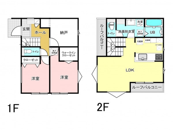 練馬区下石神井、新築一戸建ての間取り画像です