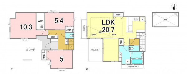 練馬区田柄、新築一戸建ての間取り画像です
