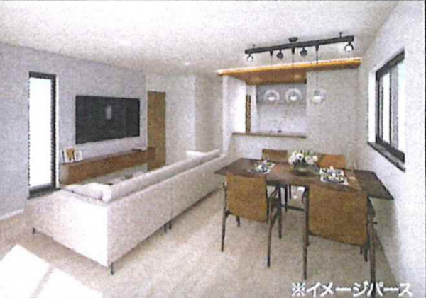 練馬区谷原、新築一戸建ての居間画像です