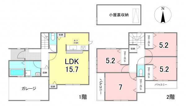 練馬区谷原、新築一戸建ての間取り画像です