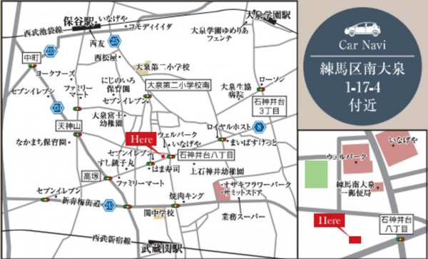 練馬区南大泉、新築一戸建ての地図画像です