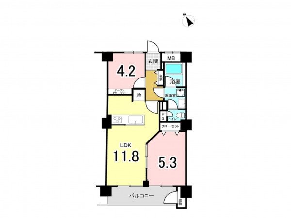 練馬区貫井、中古マンションの間取り画像です