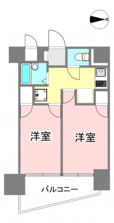 練馬区錦、中古マンションの間取り画像です