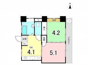 練馬区貫井、中古マンションの間取り画像です