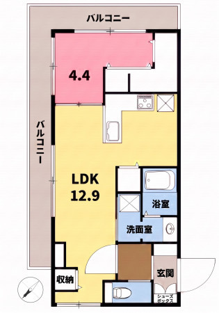 練馬区貫井、中古マンションの間取り画像です