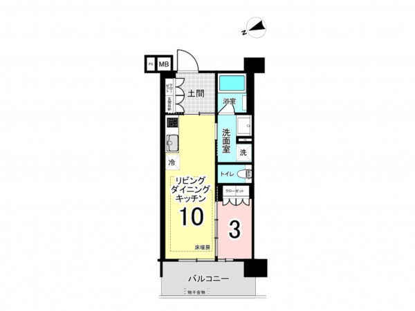 練馬区北町、中古マンションの間取り画像です