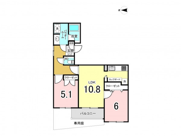 練馬区氷川台、中古マンションの間取り画像です