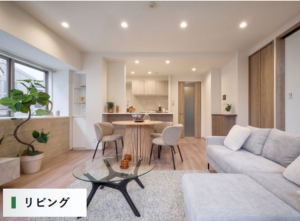 練馬区下石神井、中古マンションの居間画像です
