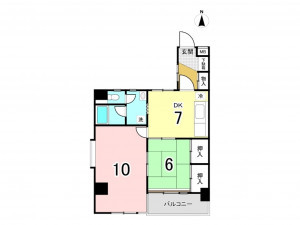 練馬区桜台、中古マンションの間取り画像です