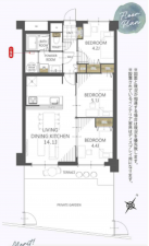 練馬区旭町、中古マンションの間取り画像です