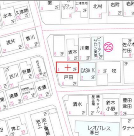 練馬区春日町、土地の地図画像です