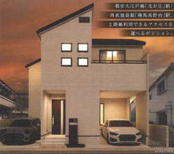 練馬区谷原、新築一戸建ての完成予想図（外観）画像です