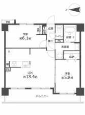 練馬区東大泉、中古マンションの間取り画像です
