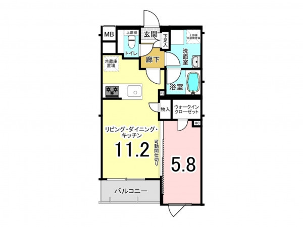 練馬区田柄、中古マンションの間取り画像です