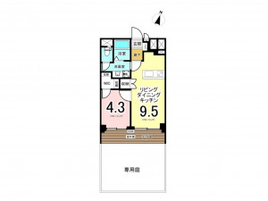 練馬区豊玉中、中古マンションの間取り画像です