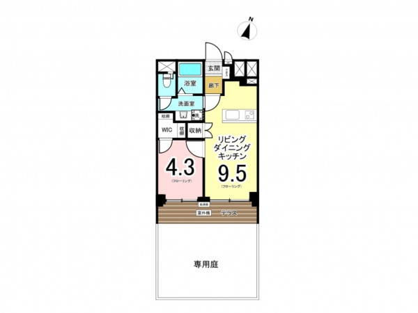 練馬区豊玉中、中古マンションの間取り画像です