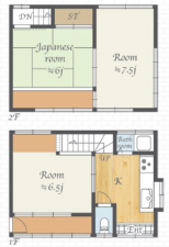 練馬区中村北、中古一戸建ての間取り画像です