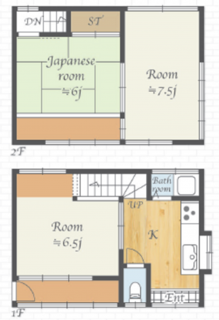 練馬区中村北、中古一戸建ての間取り画像です