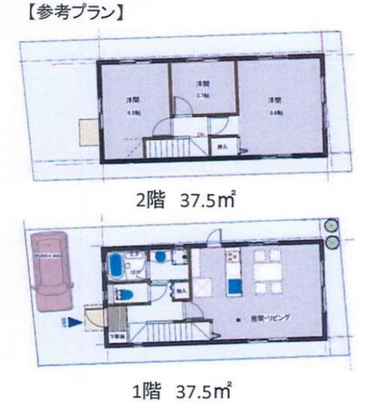 練馬区豊玉中、土地の建築プラン例画像です