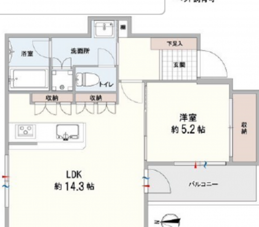練馬区貫井、中古マンションの間取り画像です