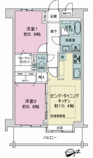 練馬区南大泉、中古マンションの間取り画像です