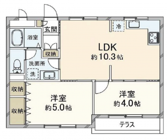 練馬区南大泉、中古マンションの間取り画像です