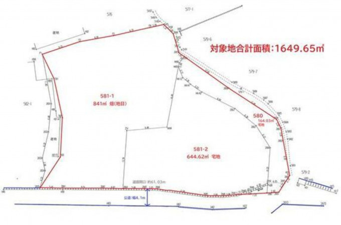 北九州市門司区恒見町、土地の間取り画像です