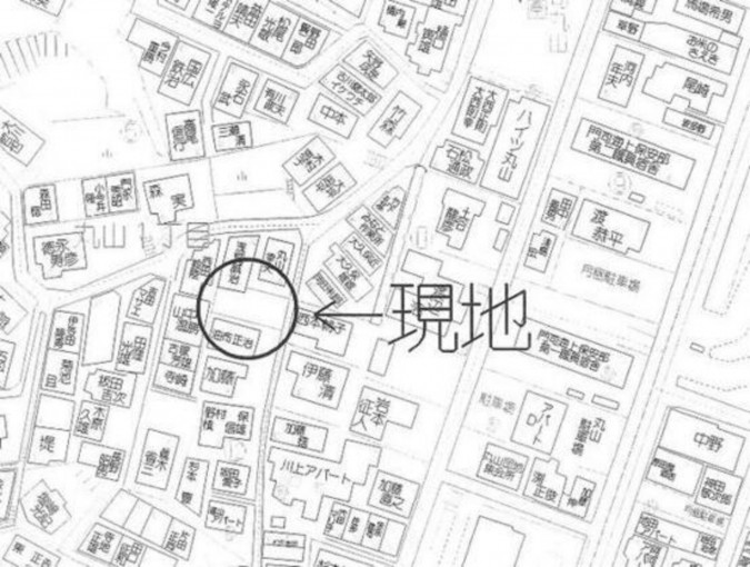 北九州市門司区丸山、土地の地図画像です