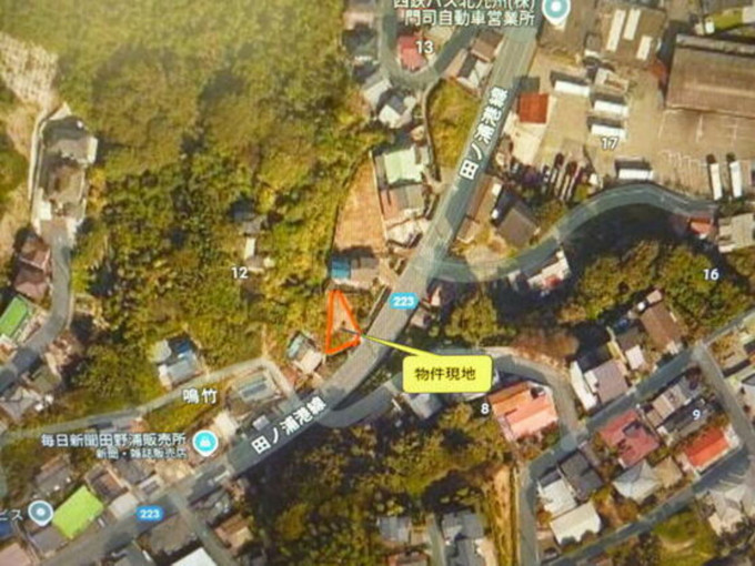 北九州市門司区鳴竹、土地の地図画像です