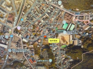 北九州市門司区田野浦、土地の地図画像です