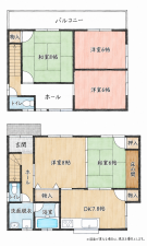 北九州市門司区奥田、中古一戸建ての間取り画像です