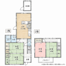 北九州市門司区稲積、中古一戸建ての間取り画像です