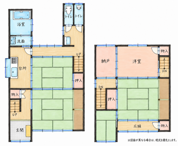 北九州市門司区東門司、中古一戸建ての間取り画像です