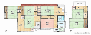 北九州市門司区鳴竹、中古一戸建ての間取り画像です