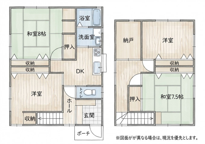 北九州市門司区東本町、中古一戸建ての間取り画像です