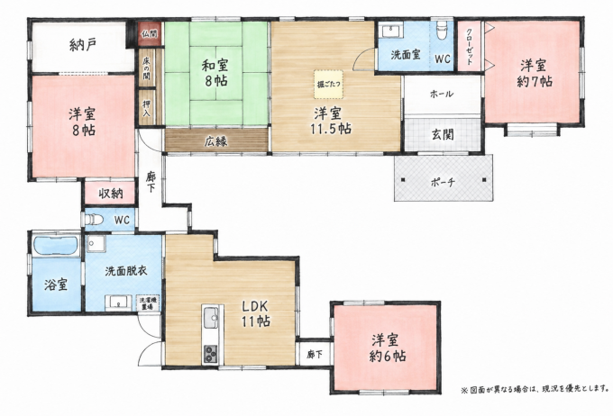 北九州市門司区大里戸ノ上、中古一戸建ての間取り画像です