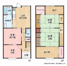 北九州市門司区丸山、中古一戸建ての間取り画像です