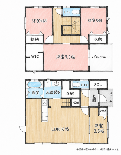 北九州市門司区下二十町、中古一戸建ての間取り画像です