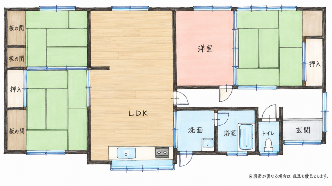 北九州市門司区谷町、中古一戸建ての間取り画像です