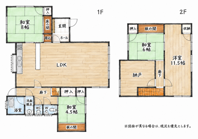 北九州市門司区青葉台、中古一戸建ての間取り画像です