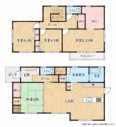 北九州市門司区奥田、中古一戸建ての間取り画像です