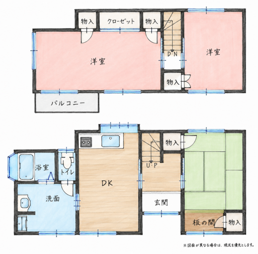 北九州市門司区風師、中古一戸建ての間取り画像です